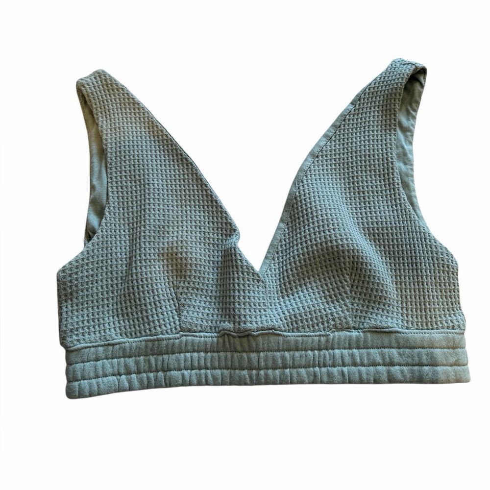 Wireless V-Neck Bralette Duo in Sage Green and Slate Blue - Picture 2 of 5
